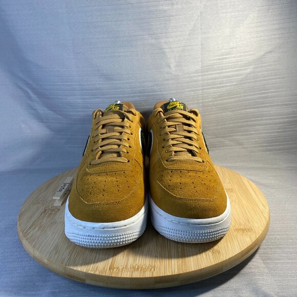 Nike Air Force 1 Mens Yellow Varsity Green Suede Sz 8.5M Sneakers Shoes A0501 - Picture 2 of 6